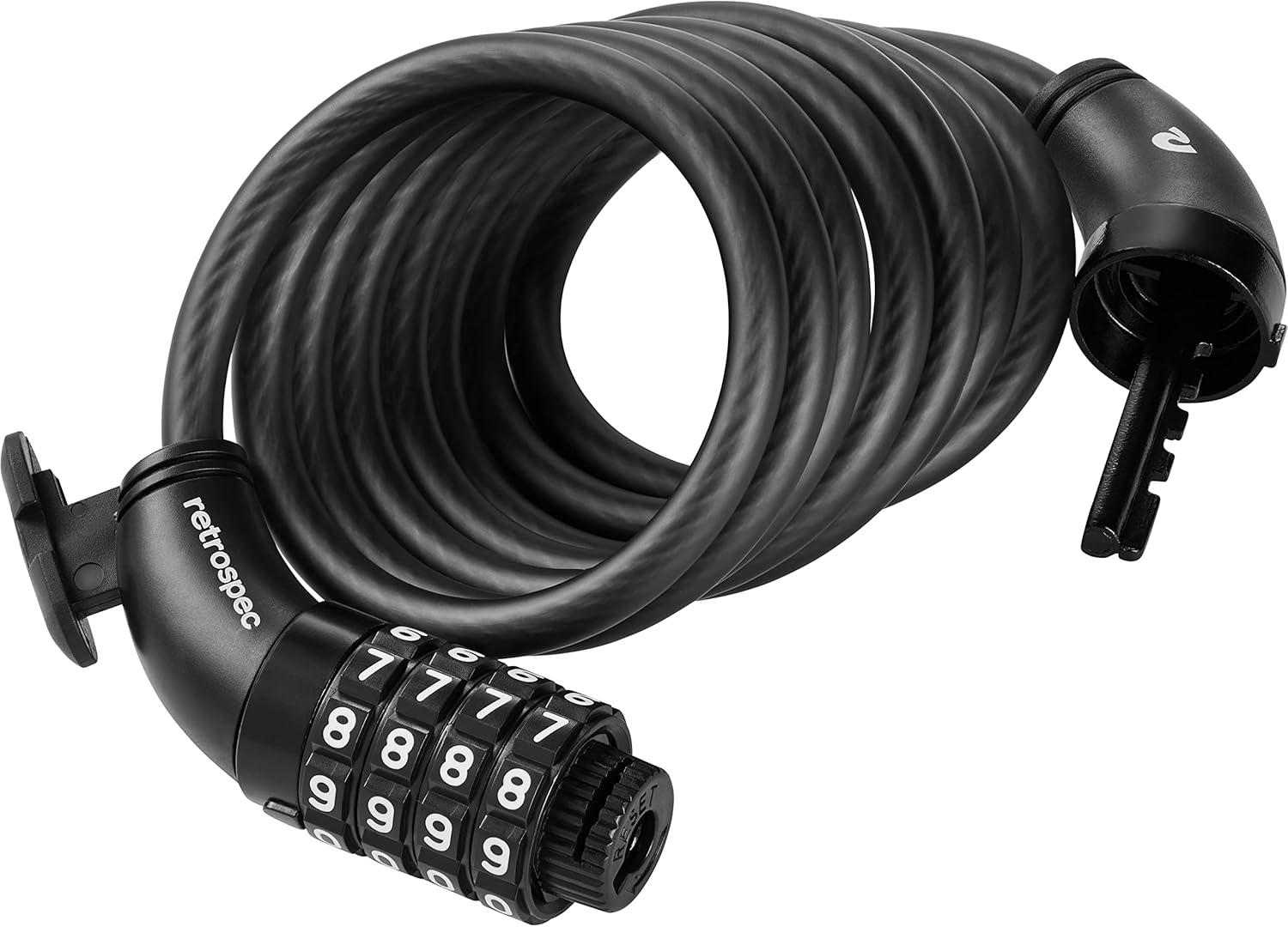 Grizzly Plus Integrated Combo Cable Bike Lock – 12mm(Matte Black)