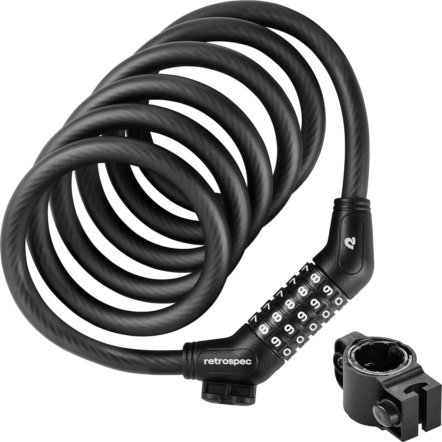 Grizzly Plus Integrated Combo Cable Bike Lock – 12mm(Matte Black)