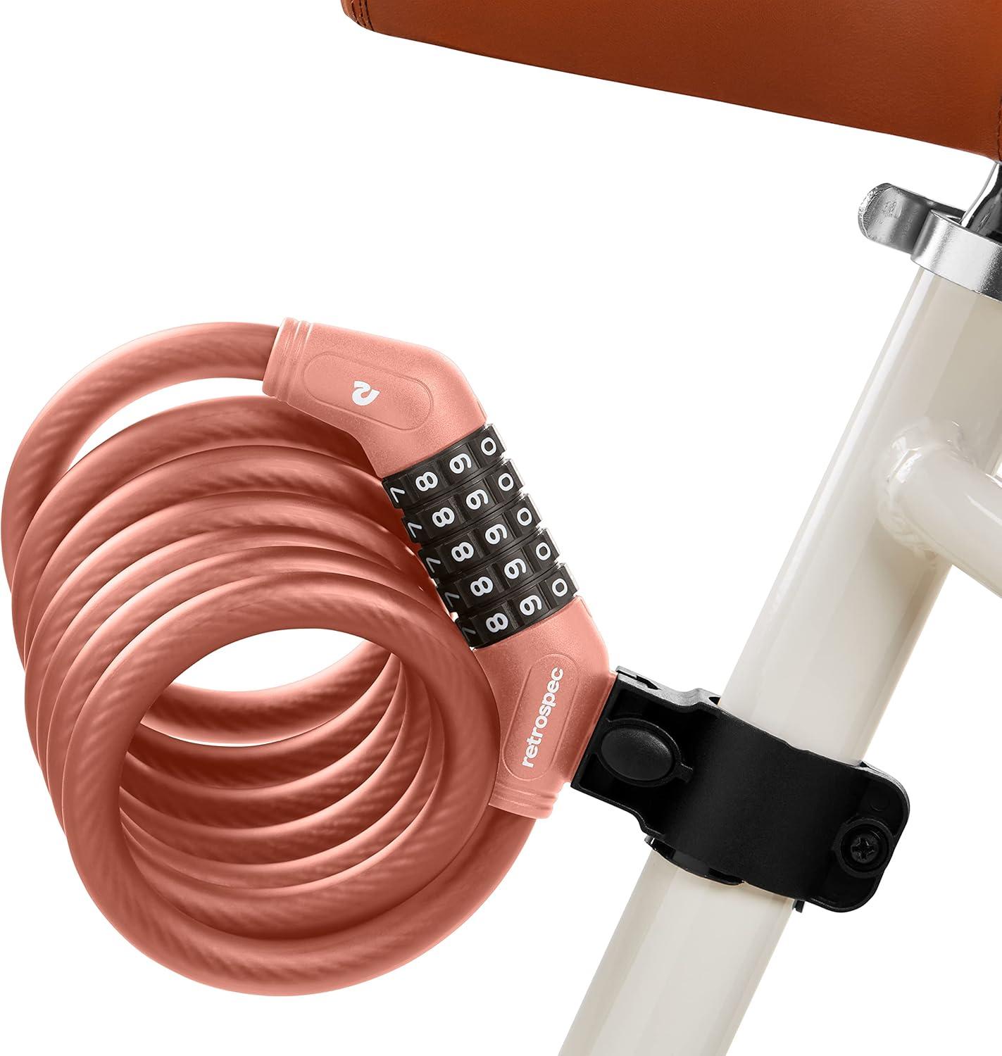 Grizzly Plus Integrated Combo Cable Bike Lock – 12mm(Matte Blush)