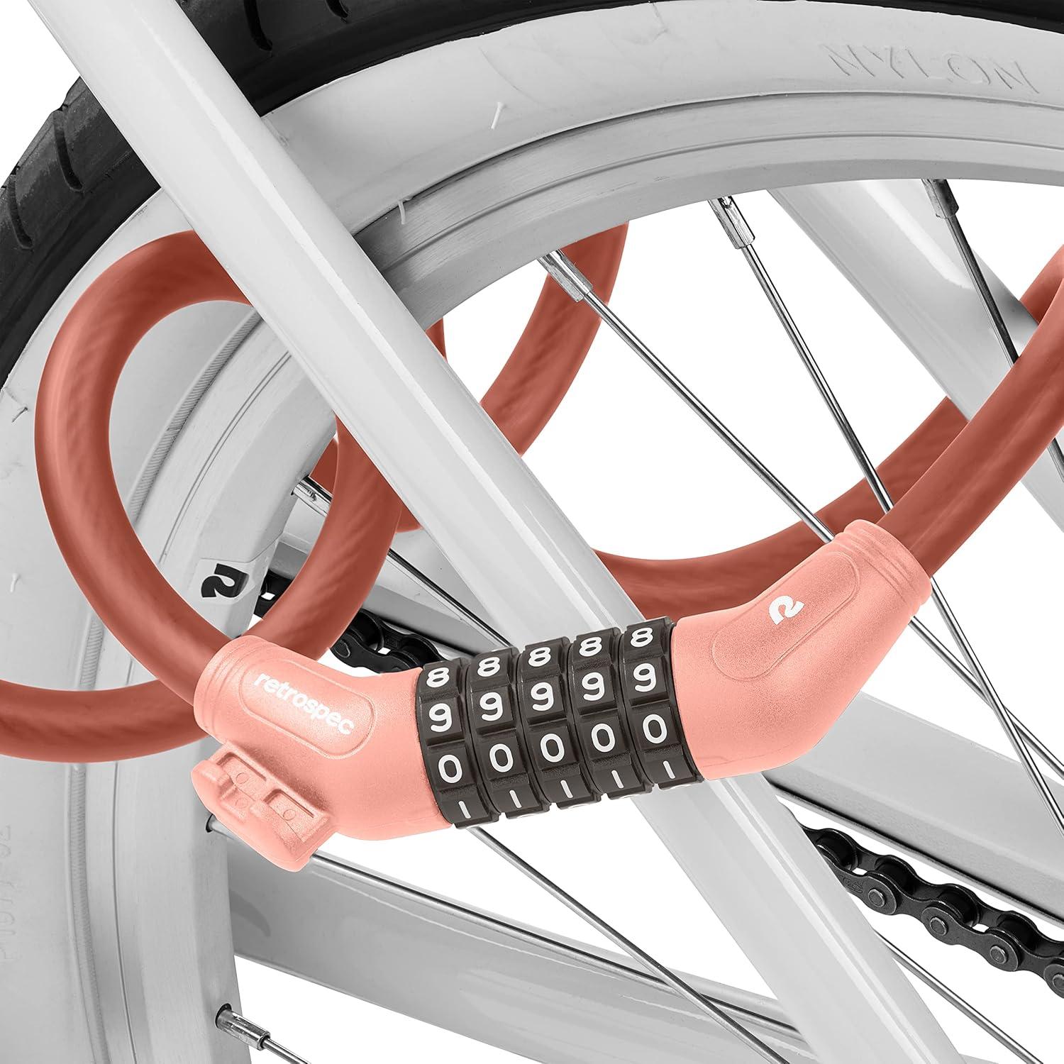 Grizzly Plus Integrated Combo Cable Bike Lock – 12mm(Matte Blush)